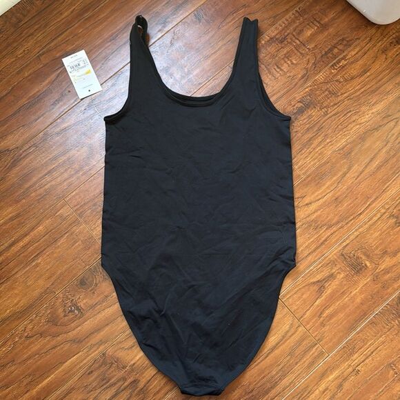 NWT Isabel Maternity by Ingrid + Isabel Black Tank Bodysuit Leotard One Piece - Picture 5 of 8